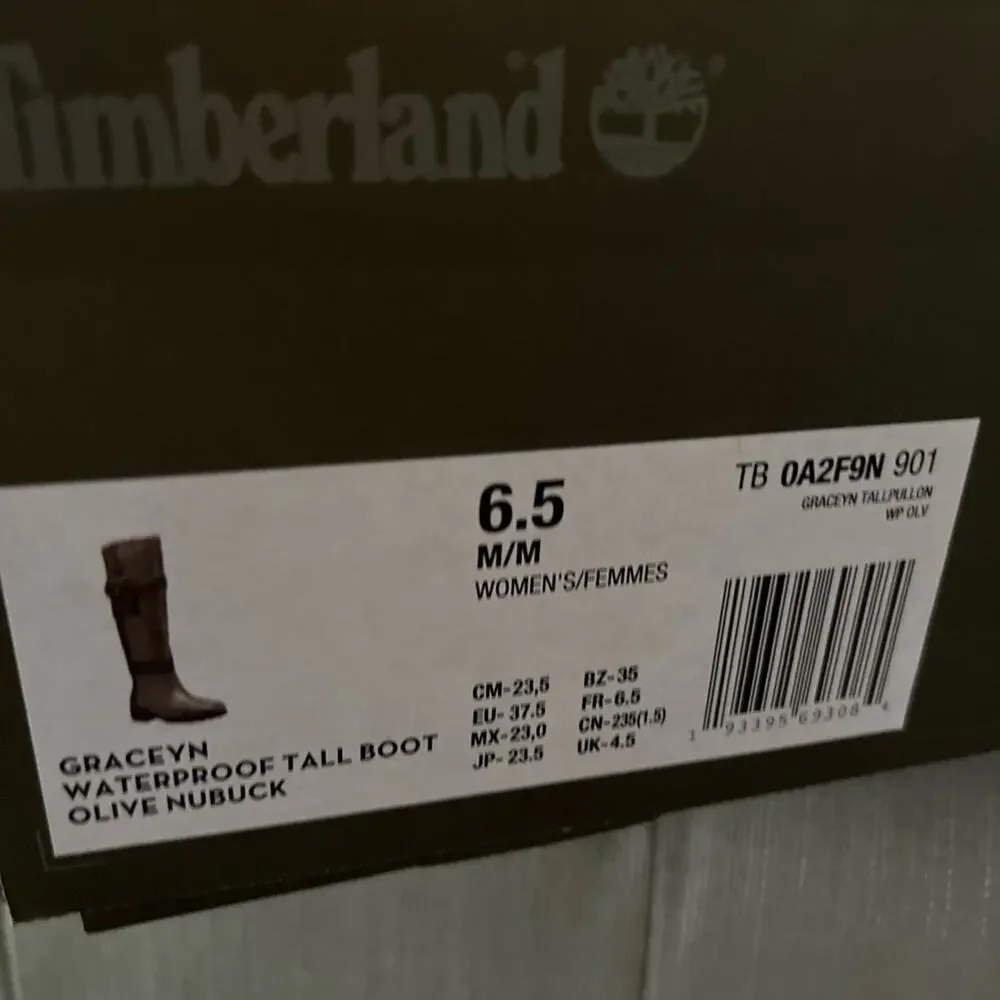 Timberland Graceyn Tall Pull-On Brown Waterproof Leather Riding Boots Size 6.5M